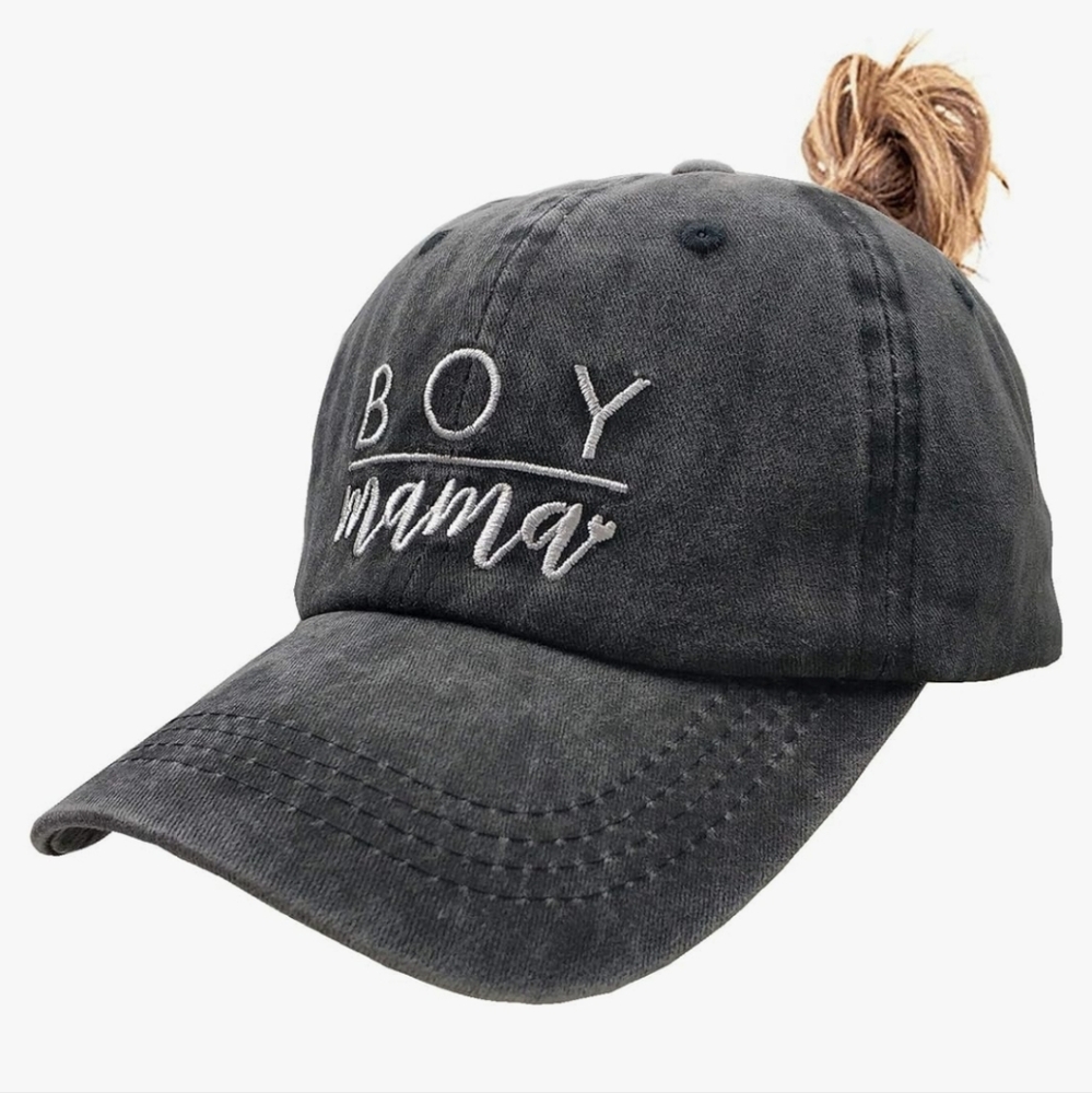 Womens "Boy Mama" Dark Grey Hat
